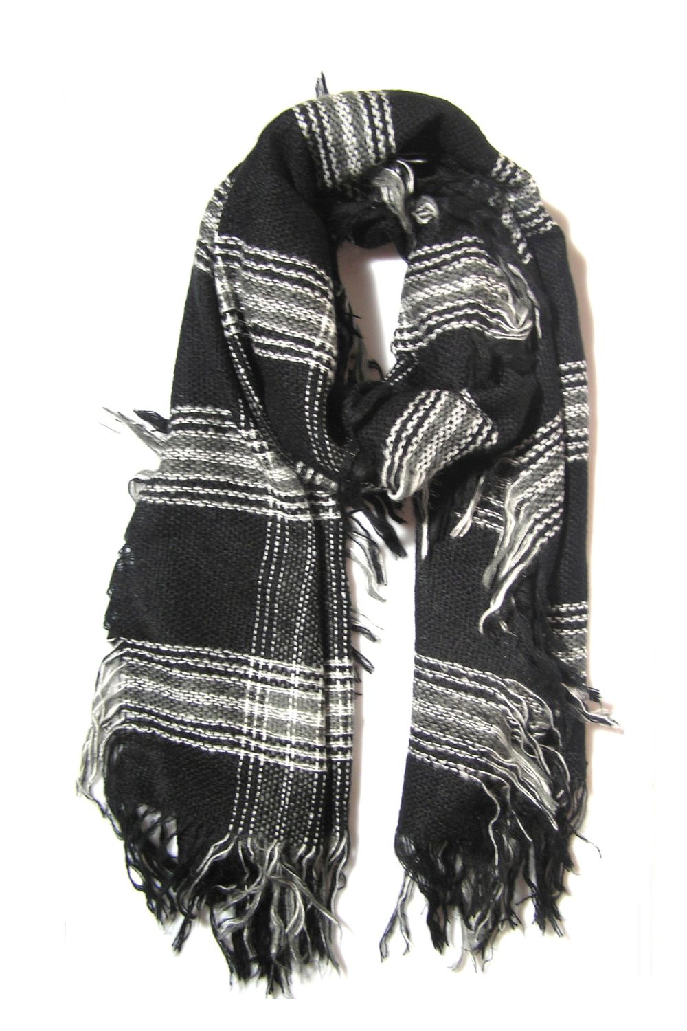 Checkered Scarf With Fringes 03211011 SCMH